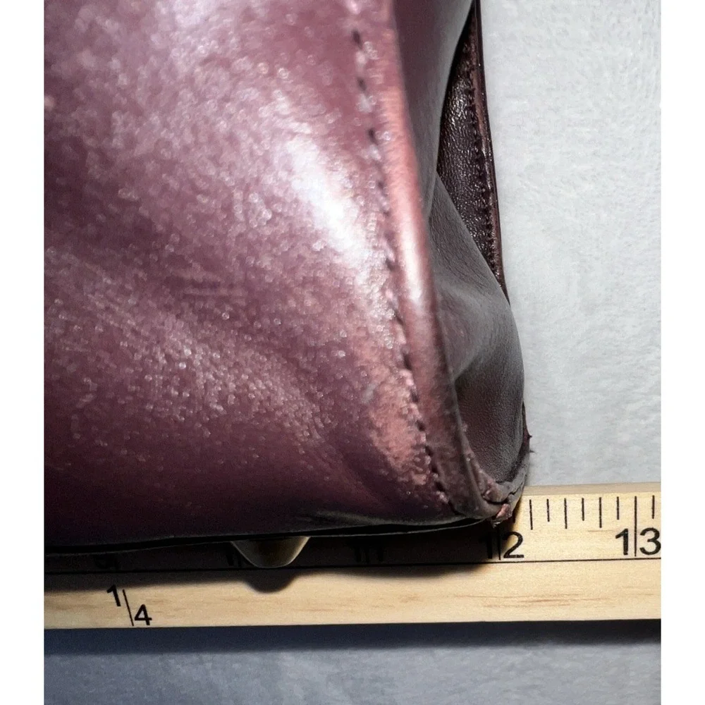 Aigner Shoulder Purse Burgundy Bag Handbag Classic Logo Charm Work‎